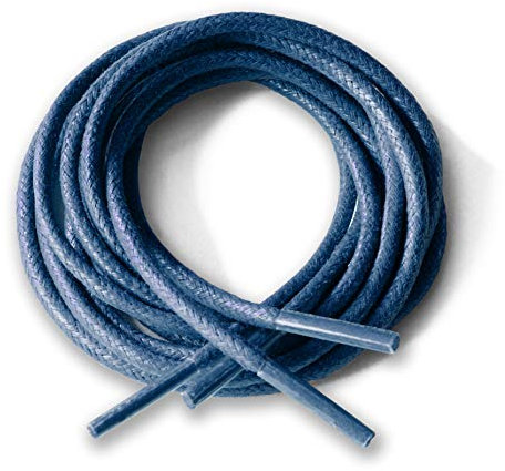 Round Waxed Cotton Thin Shoelaces 2.5mm Wide 75cm 100cm 125cm Long Dress Wax Cord Laces Brogues Shoes Boot (125cm, Navy Blue)…
