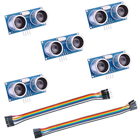 ELEGOO - 5 Stück HC-SR04 Ultraschall Sensor Distanzsensor für Arduino UNO, Roboter, XBee, ZigBee usw.