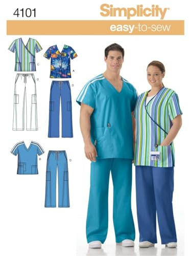 Simplicity Sewing Pattern 4101 BB Plus Size Scrubs 4101BB