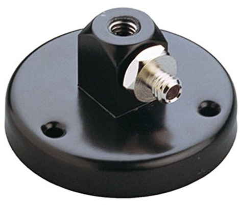 K&M 221 c Tischflansch Schwarz - Stahl mit 3/8“ Gewindeanschluss - 3,9 cm Höhe, 7,3 cm Durchmesser