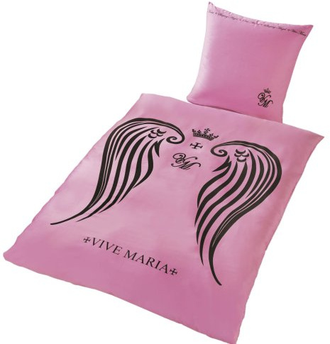 Global Labels G 32 700 VM1 115 Mako-Satin Bettwäsche Vive Maria rosé 135 x 200 cm Bettbezug und 80 x 80 cm Kissenbezug