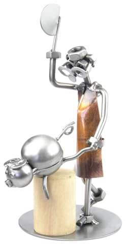 metalman24 Schraubenmännchen Metzger Schlachter - Handarbeit Geschenkidee Metallfigur Metallmännchen Stahlfigur Schraubenmännle - Deko für Büro & Zuhause