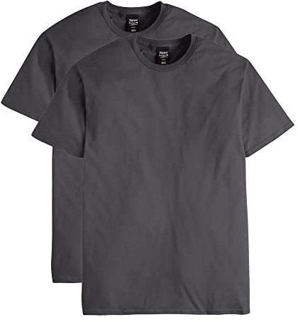 Hanes Men's Nano Premium Cotton T-Shirt (Pack of 2), Smoke Grey, X-Large