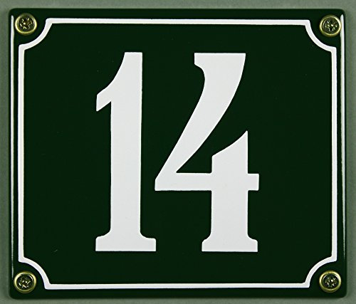 Buddel Bini Wetterfestes Emaille Hausnummernschild 14 12 x 14 cm, sofort lieferbar, grün