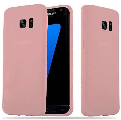 Cadorabo Hülle kompatibel mit Samsung Galaxy S7 Edge Schutzhülle TPU Silikon Case Candy Design Slim Kratzfest Weiche Gummi mit Rundumschutz Case Hülle für Galaxy S7 Edge in Rosa