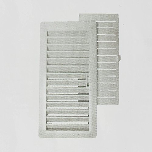Montserrat 01761 Rejilla Ventilación PVC con Marco y Cierre Móvil, Blanco, 9.5 x 22 cm, Set de 4 Piezas