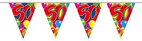Wimpelkette Luftballons Zahl 50