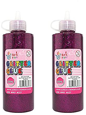 2 x Ark's Sparkling Glitter Glue - 120ml (Purple)
