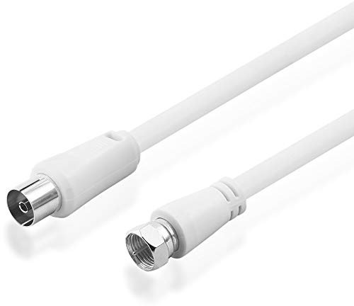 BestPlug 10 Meter Antennen Sat LNB Kabel 75Ohm, Koax Buchse Kupplung weiblich auf F-Stecker männlich, geeignet für 3D SD HD FullHD UHD 4K, Weiss