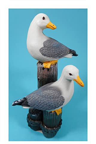 Zwei Möwe auf Poller 17 cm See Vogel Seevogel Meer Maritim Deko GRF 39.2994 B
