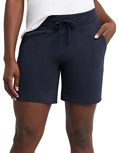 Hanes Women's Jersey Short, Navy, Small