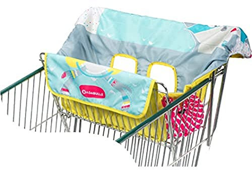 Badabulle Einkaufswagenschutz, universeller Hygieneschutz für Einkaufswagen mit Beißring und Knisterpapier, maschinenwaschbar