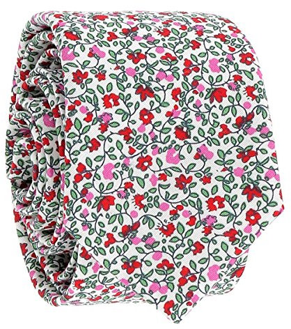 Cravate, Noeud Papillon et Pochette Costume Liberty Rose Fleurs (Cravate)