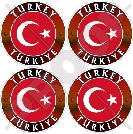 Türkei Türkiye Türkisch 50 mm (5,1 cm) Vinyl bumper-helmet Sticker, Aufkleber X4