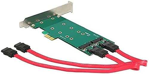 DeLOCK Adapter PCIe x1 > 2 x M.2 Key B Low Profi