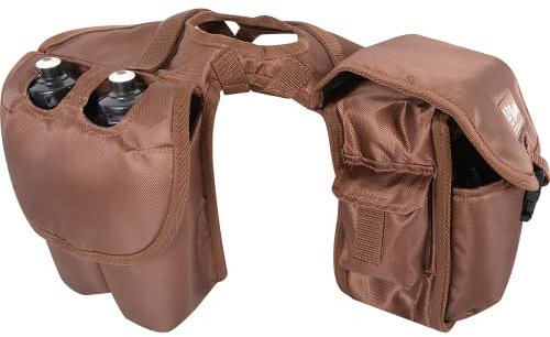 Cashel Satteltasche Horn mit Flaschenhalter braun