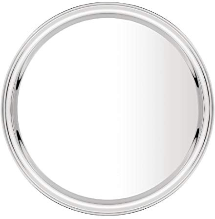 Olympia Stainless Steel Round Serving Tray Dishwasher Safe, 355mm | Raised edge keeps drinks secure, while a stackable profile saves storage space. Lightweight yet durable for easy carrying.