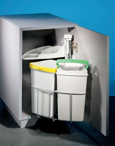 Naber Cabbi junior 2 Abfallsystem Drehtür Schwenktechnik / 2X 9 Liter / 40 cm