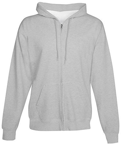 LARGE HEATHER GREY classic plain zip up hoodie unsex and these are ideal for mens and ladies hooded sweatshirt