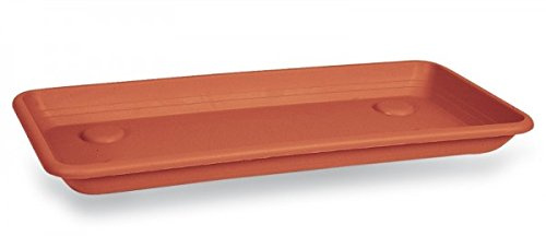 Veca Naxos 80 Länglicher Untersetzer für Blumentopf, 76,6 x 16,1 x 3 cm, Terrakottarot