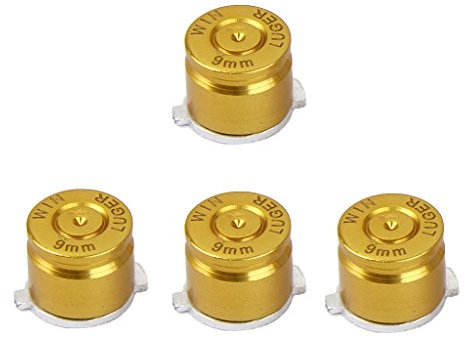 Gazechimp 4 X Joystick Aluminium Metall-Kugel Tasten Buttons Für PS3 / PS4 Controller Golde Set