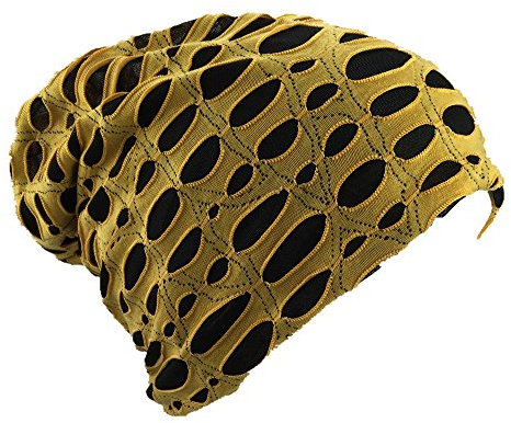 Miobo Slouch Beanie Mütze,Einheitgröße,Destroyed Vintage Look Ginstergelb