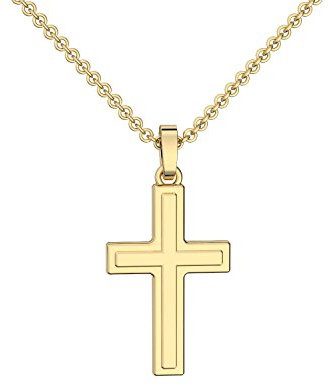 Kreuz Kette Gold 333 echt +GRATIS Etui+ Kinder Kreuzkette Kette mit Kreuz Kettenanhänger Anhänger Echtgold Goldkette Gelbgold 333er Kommunion Konfirmation Mädchen Jungen Kreuzanhänger FF418