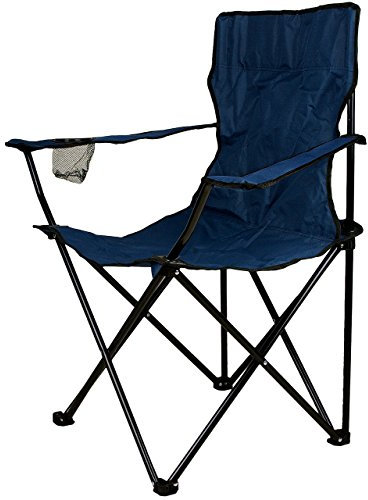 Nexos Angelstuhl Anglerstuhl Faltstuhl Campingstuhl Klappstuhl mit Armlehne und Getränkehalter praktisch robust leicht blau