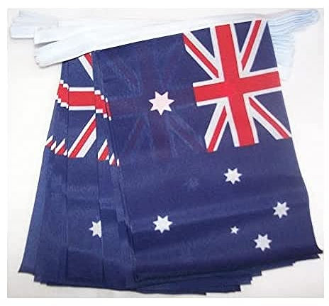AZ FLAG - Fahnenkette Australien 4 Meter Mit 20 Flaggen - 15x10 cm - Australische Girlande Flaggenkette 10 x 15 Cm