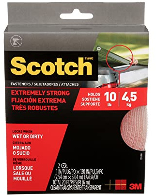 3M RF6760 Extreme Fasteners, 1 x 10', Clear by 3M