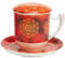 TeaLogic Tiziana Kräuterteetasse - Tasse mit Deckel, Porzellan, 350 ml, Rund, Zuhause, Traditionell, Geblümt, Standard, Wiederverwendbar, Alle Gelegenheiten, Weiß