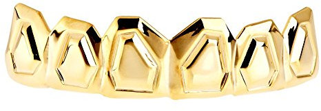 .iced-out. One Size Fits All Bling Grillz - Outline TOP - Gold