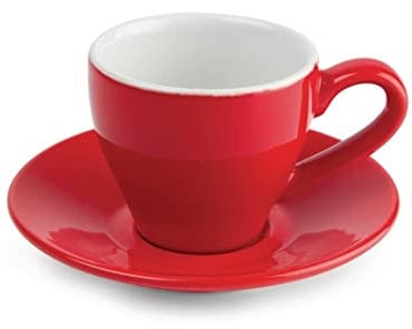 Olympia gk070 café taza de café, 100 ml, 3,5 ml, rojo (Pack de 12)