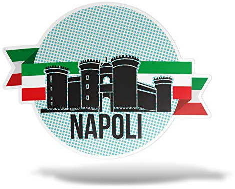 erreinge Aufkleber Napoli Italian Geschenk Shaped Adhesive PVC für Abziehbild Tapete Auto Moto Helm Camper Laptop - 10 cm