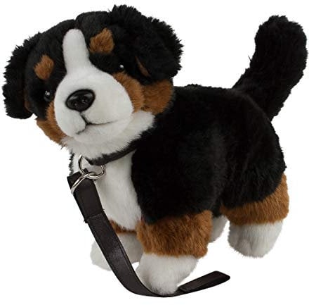Teddys Rothenburg Kuscheltier Berner Sennenhund mit Leine 23 cm braun/schwarz/weiß stehend Plüschhund by Uni-Toys