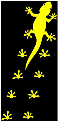 Samunshi® Gecko Fußabdrücken Aufkleber Gecko Sticker 4,7 x 10cm gelb