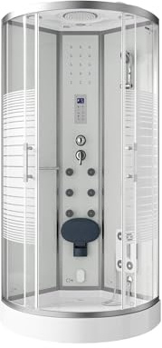 HOME DELUXE - doccia a vapore WHITE PEARL - dimensioni 90 x 90 cm - inclusa funzione vapore, doccia a pioggia, radio e accessori I doccia già pronta, doccia, tempio doccia