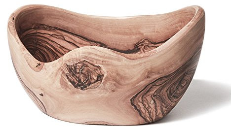 Bérard Olivenholz ovale Obstschale rustikal | Hochwertig verarbeitete Olivenholz Schale | Ø 23 - 25 cm | In Handarbeit gefertigte Obstschale Holz | Jede Holzschale ist ein Unikat | Holzschale groß