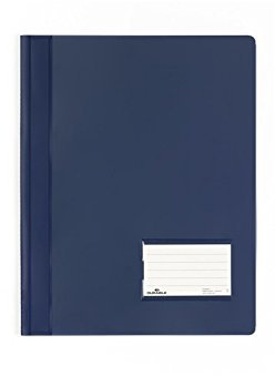 Durable 2680 Schnellhefter A4 DURALUX Überbreite mit Beschriftungsfenster (3, dunkelblau)