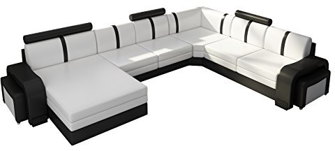 JVmoebel LEDERSOFA Leopold Couch ECKSOFA SOFAGARNITUR Designer Sofa WOHNLANDSCHAFT, Dunkelbraun/Beige, 180x320x250 oder 250x320x180, Leder
