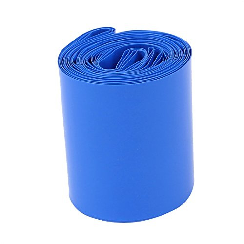 sourcing map Akku PVC Wärmeschrumpfschlauch 50mm 18650 Batterielagerungen 6M Blau