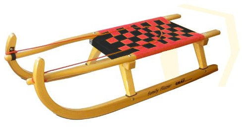 Schweizer Rodel Family-Flizzer (105 cm, schwarz / rot)