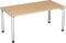 Gera Möbel 4 Fuß Flex Schreibtisch, Holzdekor, buche/Silber, 160 x 80 x 72 cm