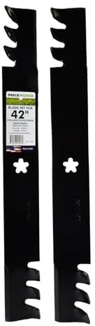 MAXPOWER 561713XB 2 Commercial Mulching Blade Set for Many 42 in. Cut Craftsman, Husqvarna, Poulan Mowers Replaces OEM #'s 138498, 138971, 532138971, 532127843, 532138498