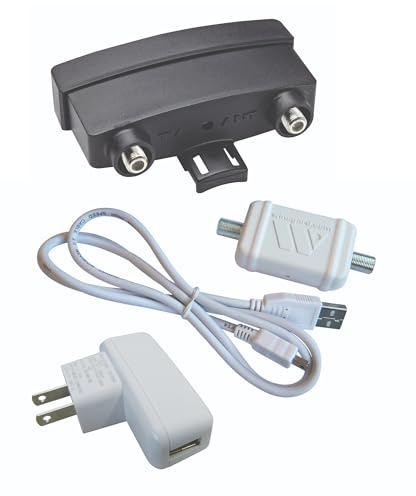 Winegard LNA-200 Boost XT HDTV Preamplificatore, amplificatore di segnale per antenna TV, amplificatore digitale HD VHF UHF, nero