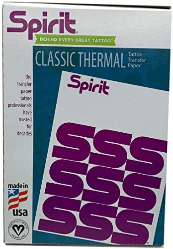 Repro FX Spirit® Klassisches Thermo-Tattoo-Transferpapier, 21,6 x 27,9 cm, 100 Blatt, Tattoo-Schablonenpapier, hergestellt in den USA