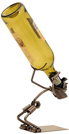 Geschenkestadl Flaschenhalter Lustiger Trinker Metall Flaschenständer Weinhalter Metallständer