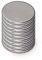 MAUL Neodym-Scheibenmagnet – flacher Magnet mit hoher Haftkraft für einen vielseitigen Einsatz – Magnet rund mit elegantem und modernem Design – Ø 10 x 1 mm – 10er Pack – hellsilber