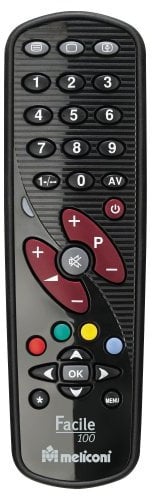 Meliconi GumBody Facile 100 - Telecomando di ricambio per TV, colore: Nero lucido