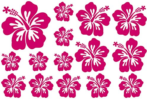 Samunshi® Hibiskus Aufkleber Creativ-Set Hibiskusblüten 30x20cm pink